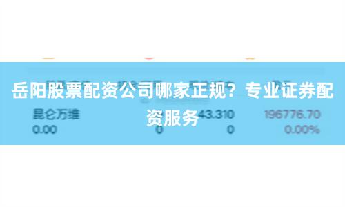 岳阳股票配资公司哪家正规?专业证券配资服务
